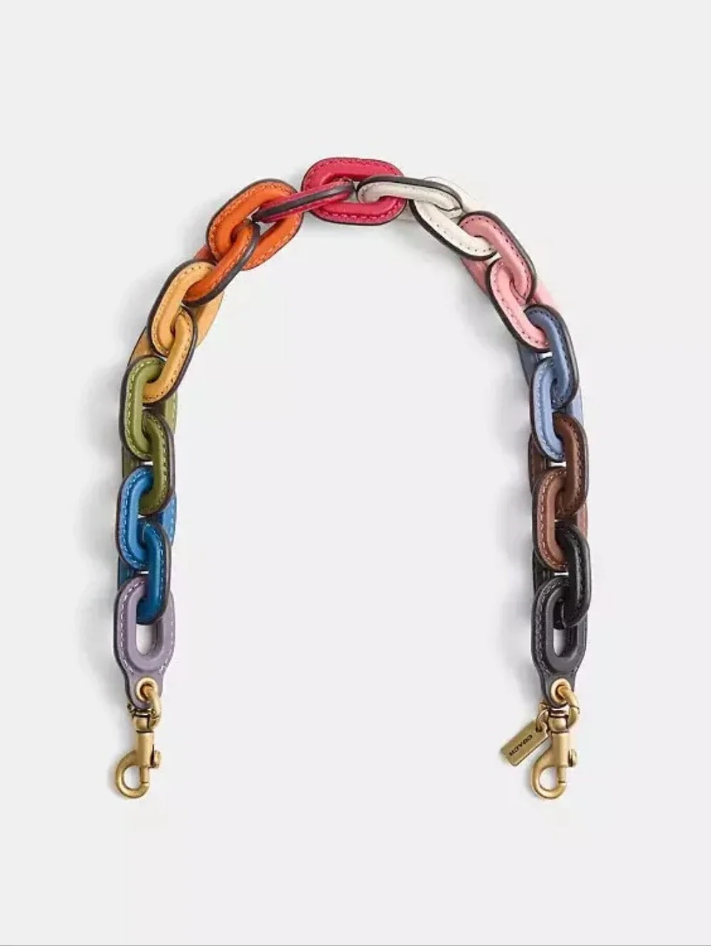 Coach Rainbow Leather Covered Short Chain Strap - Picture 1 of 7